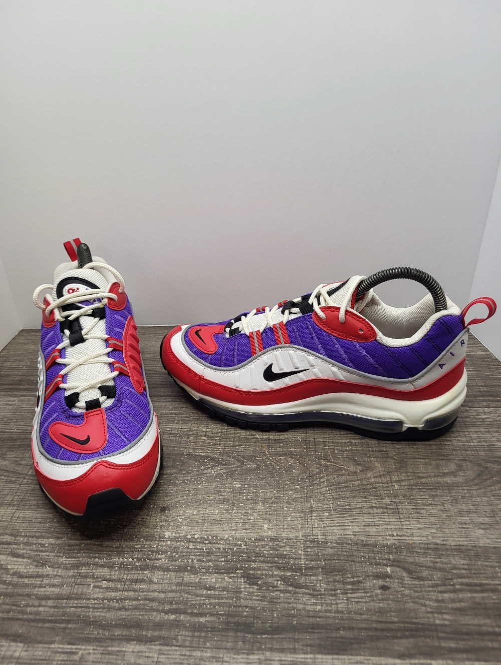Nike Air Max 98 Raptors Running Shoes Psychic Purple Red Women's Size 8.5